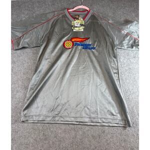 NWT Vintage Y2K Johnny Blaze Baseball Jersey Mens Gray Mesh Deadstock Large